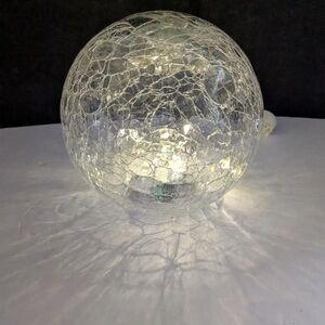 Crackle glass Globe Battery Operated, Lighted Glass Orb Home decor no flaws